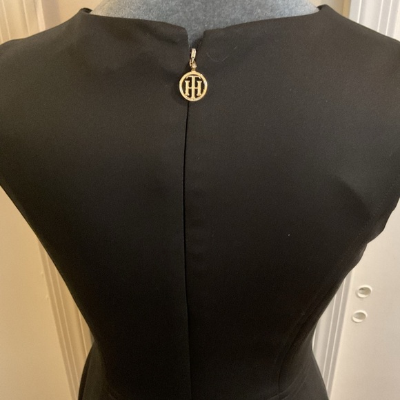 🔷 Tommy Hilfiger Women's Black Sleeveless Button Front A-Line Scuba Dress - Picture 6 of 6